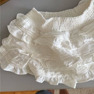 White Ruffled mini skirt